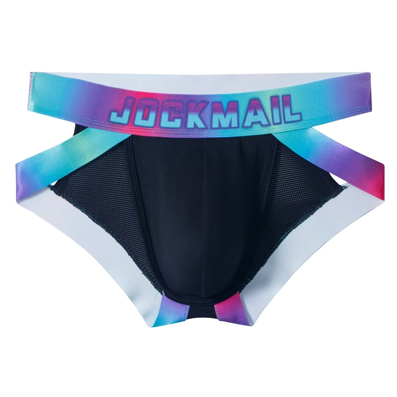 Jockmail Men Sexy Underwear Brief Hip Lift Cuecas Calzoncillos Slip Jockstrap Mesh Panties Bikini Athletic Summer Swimwear