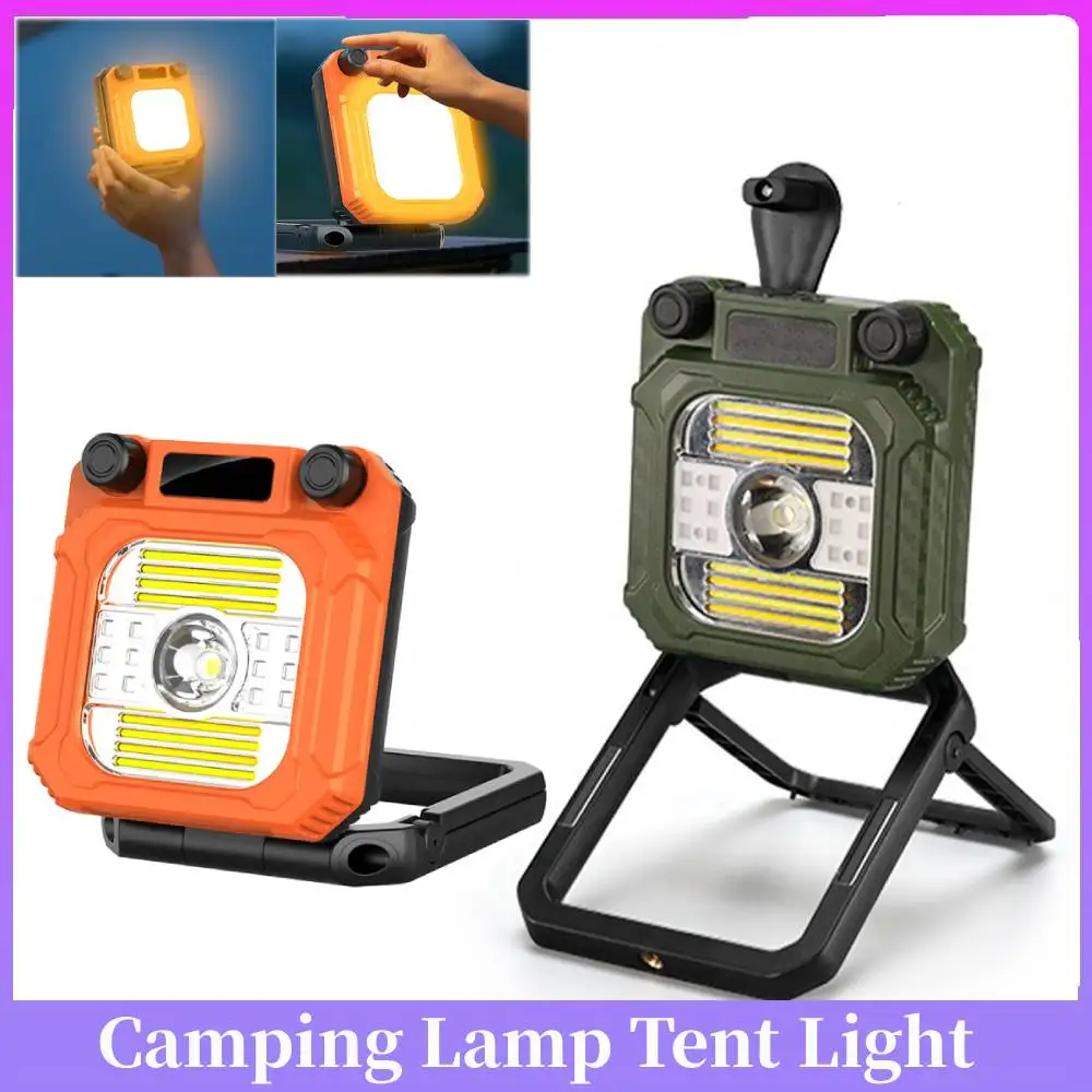 كرنك اليد LED فانوس التخييم مصباح يدوي صغير قابل لإعادة الشحن مع حامل ضوء التخييم لمصباح الطوارئ في الهواء الطلق