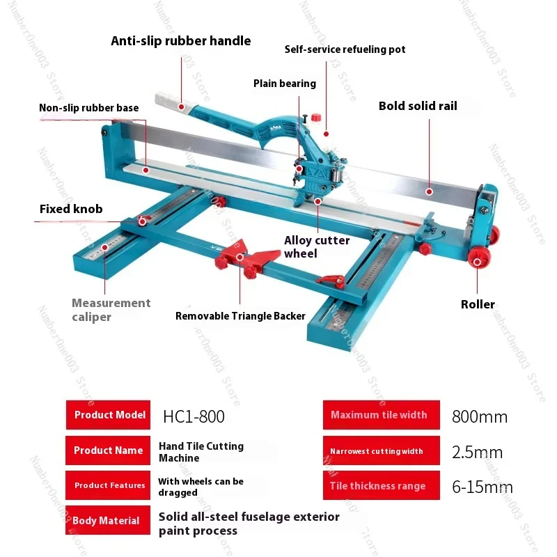 All Steel Tile Cutter with Laser, Manual Push Knife, High Precision 800 1000 1200