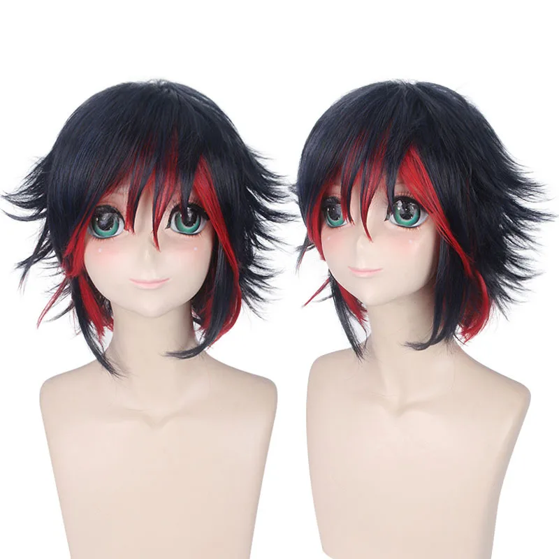 

Синтетический парик для косплея, короткие синие многослойные волосы, аниме, костюм, вечерние парики из термостойкого волокна для женщин