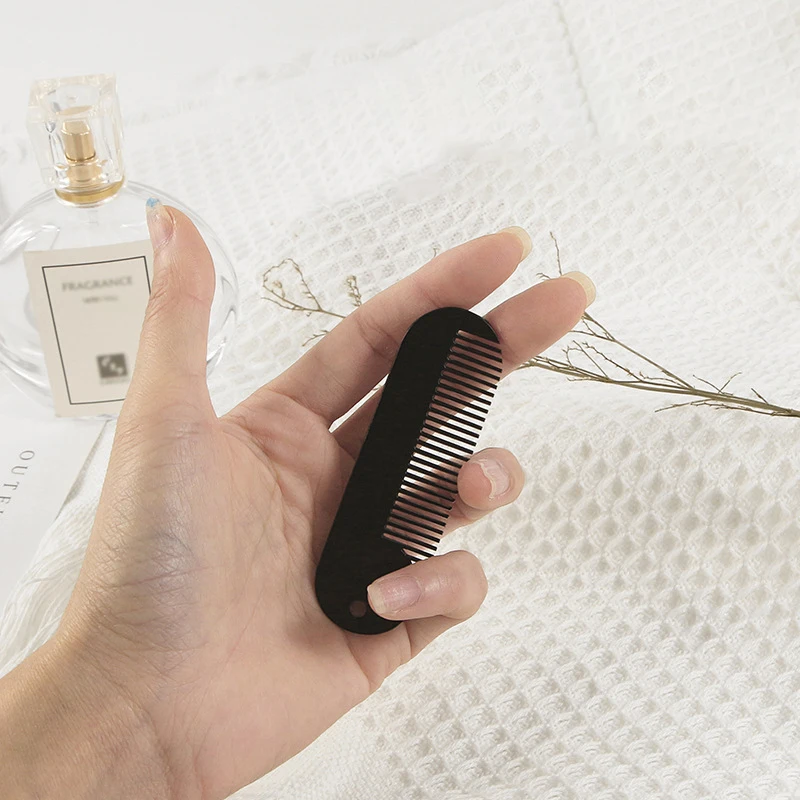 Mini Pocket Beard Comb with Metal Shaving Brush