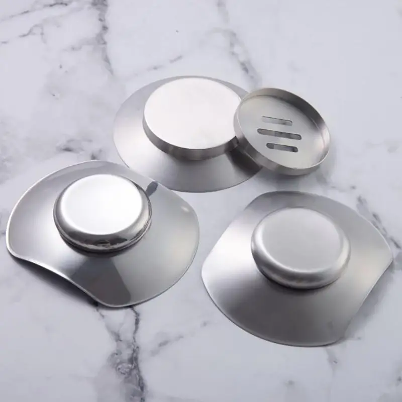 304 Stainless Steel Soap Dish, Shower Bar Soap Drain Holder Tray Countertop Sponge Holder for Bathroom, Hardware Accessories