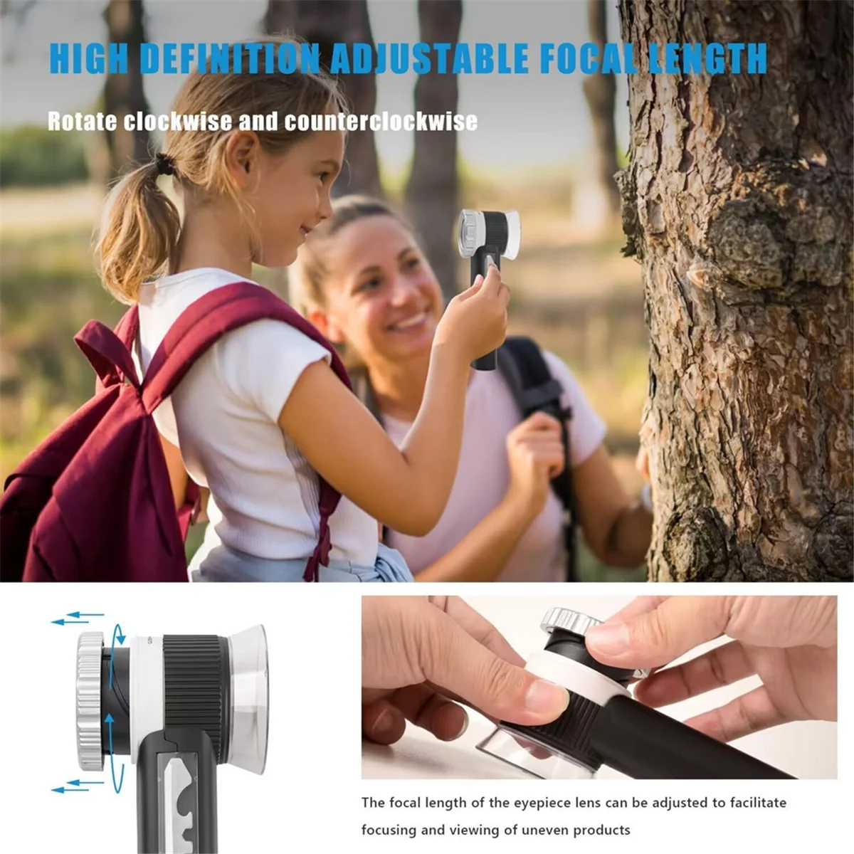 A22I 30X Perhiasan Pembesar dengan 7 Lampu, Kaca Pembesar Genggam Lipat USB Isi Ulang dengan Senter Penilaian Giok