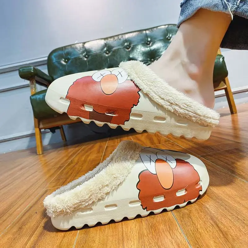 

2026 Зимние женские тапочки с мягкой подкладкой и теплым хлопком, модные и уникальные водонепроницаемые легкие и повседневные для пар 35-45