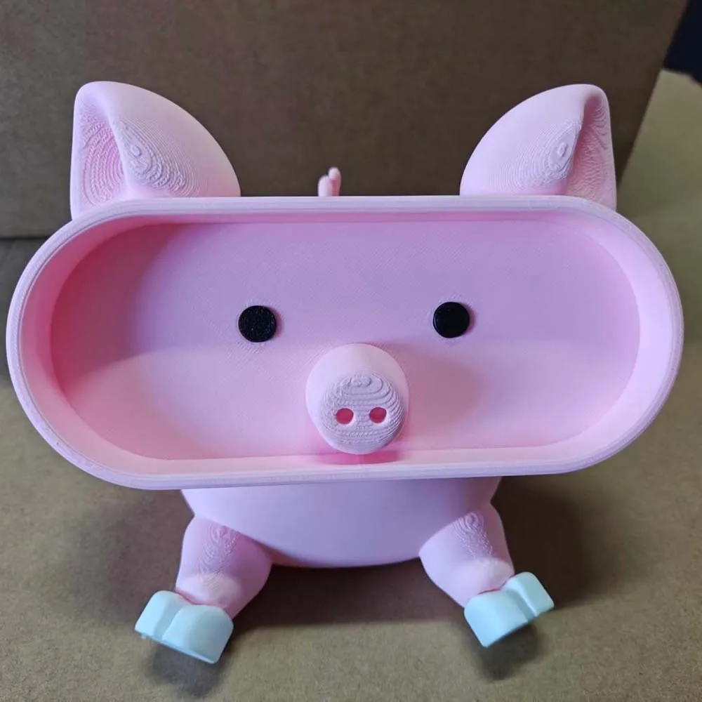 Portable Pink Piggy Glasses Case PLA Large Capacity Phone and Eyeglass Holder Washable Multi-functional