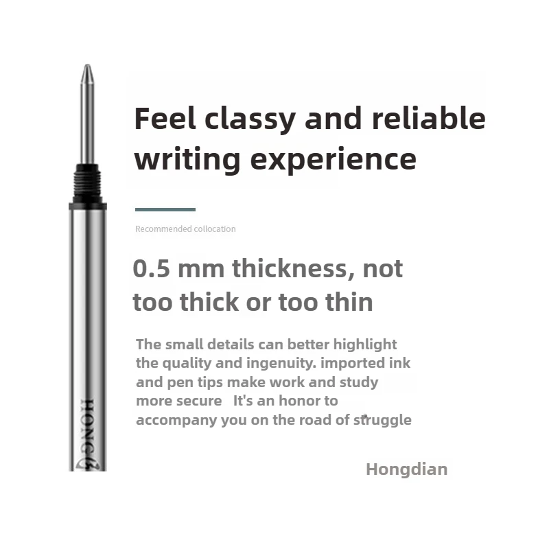 100/1 PCS HONGDIAN Replacement 0.5mm Spiral Metal Ballpoint Pen Refill Bullet Tip Imported Ink Refill School Supplies Stationery