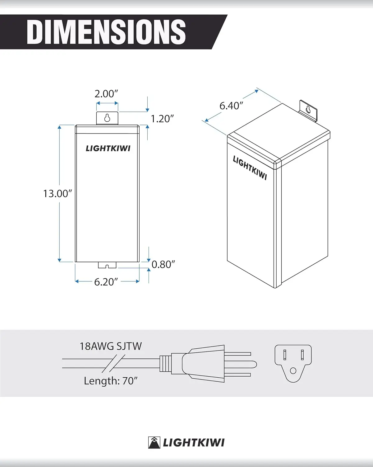 Iluminação de paisagem exterior intempéries, Transformador de baixa tensão, Luzes de jardim, AC Multi-Tap, 300 W, 120V