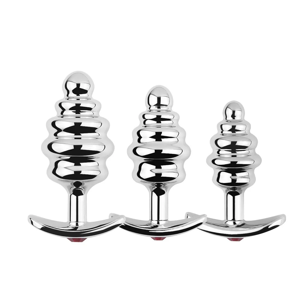 Threaded Metal Anal Plug Crystal Base Butt Plugs Training Backyard Expansion Sex Toy Anus Dildo Set For Couple Women And Men Gay