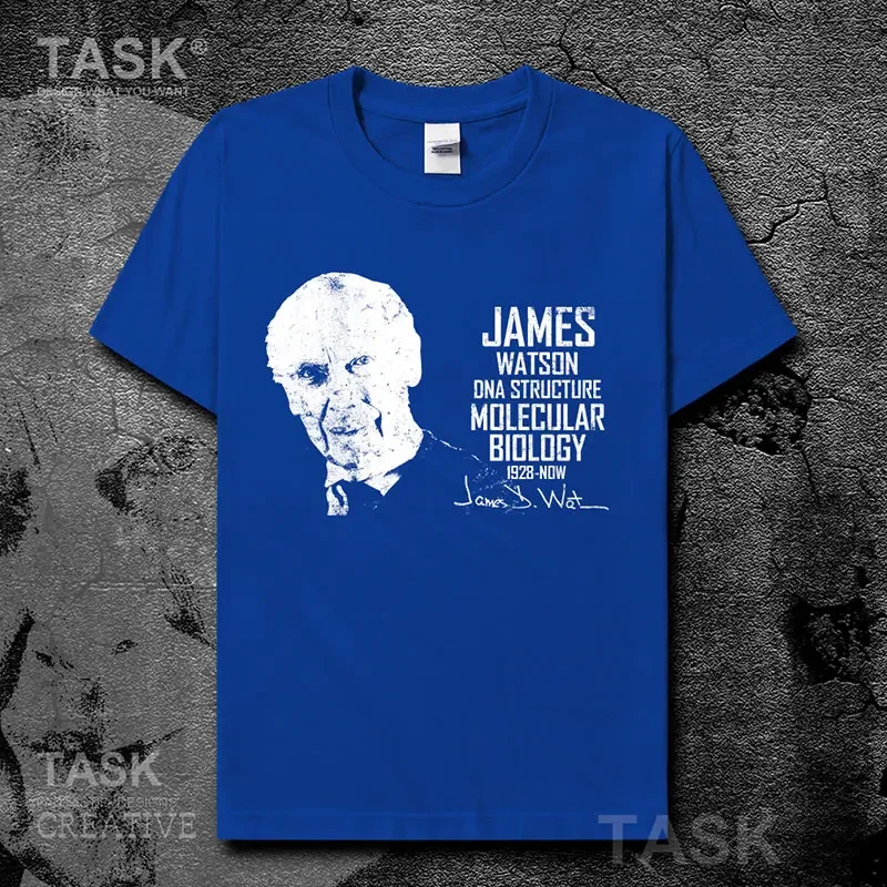 American Biologist James Dewey Watson Signature Printed T-Shirt 100% Cotton O-Neck Short Sleeve Casual Mens T-shirt Size S-3XL
