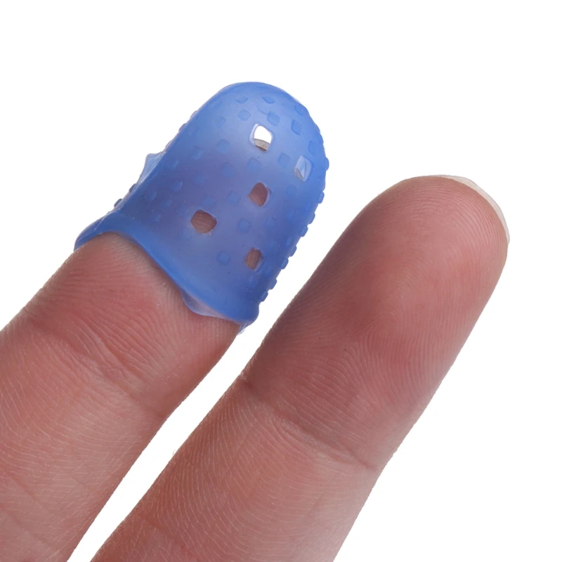 Dedal de silicona Protector de dedos, herramienta de costura, colores aleatorios, 5 unids/set por juego