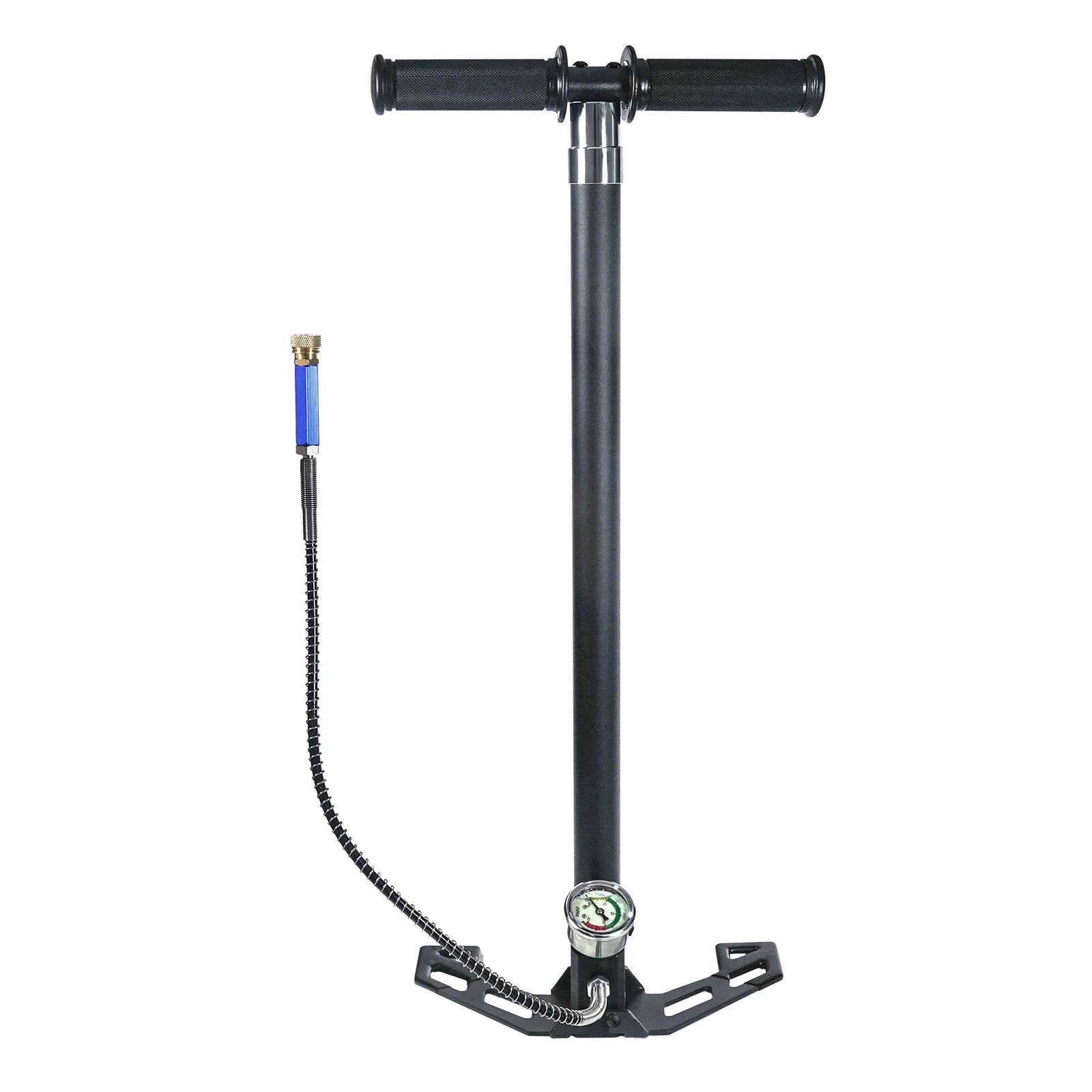 TUXING 4 Stage PCP Pump 4500PSI with Pressure Gauge Air Hand Stirrup Pump for Pistols, Rifles, Air Guns, Car Bicycle Hunting