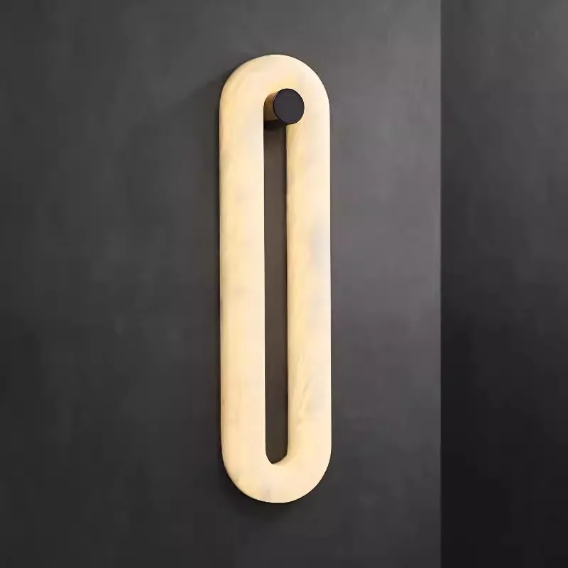 Contemporary Living Room Corridor Minimalist Marble Wall Lamp Study Foyer Bedroom Bedside Brass Wall Light