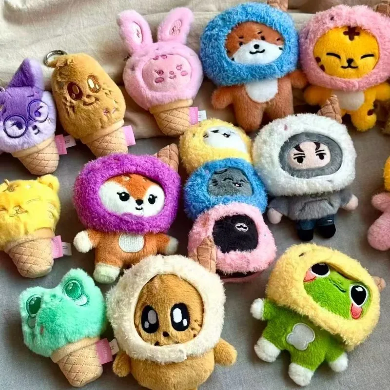 

Q Version SEVENTEENS Cute Soft Plush Cartoon Keychains Lovely Fluffy Cartoon Character Hanging Charms for Bags Keys Decor