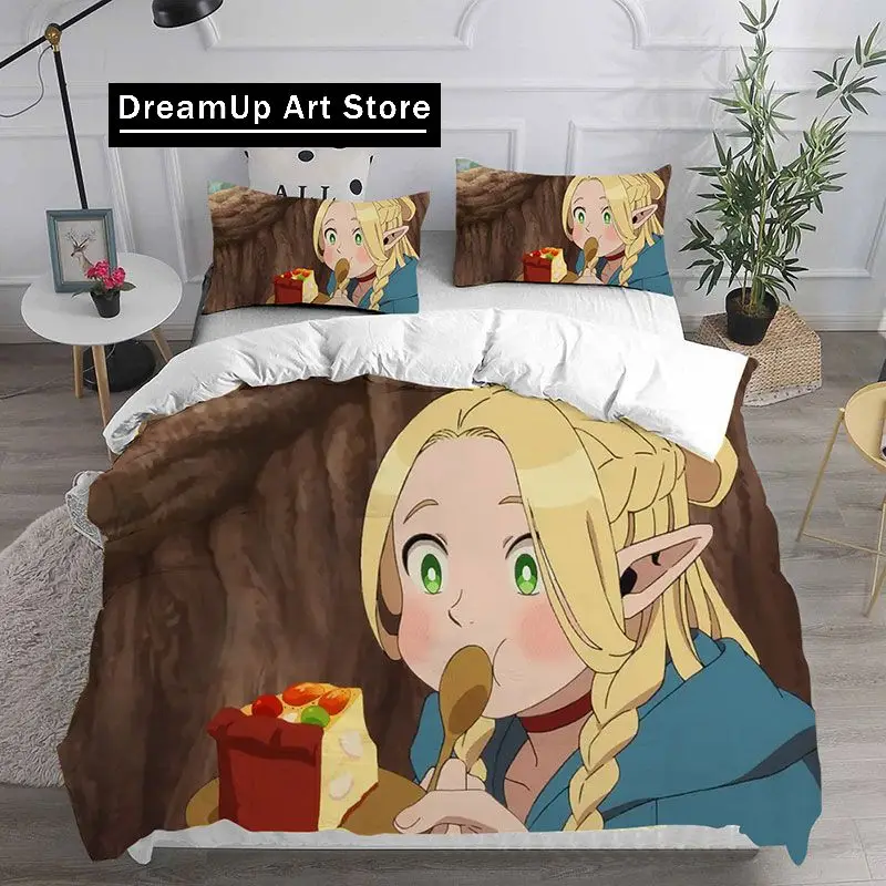 Anime Cartoon Delicious in Dungeon Bedding Set Boys Girls Single Twin Queen Full Size Duvet Cover Pillowcase Bed Adult Bedroom