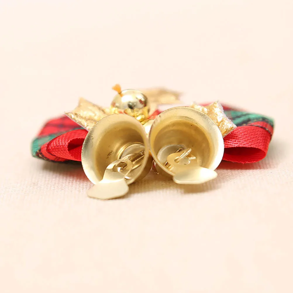 

6Pcs Christmas Tree Ornaments Decorative Bows with Charming Bells Festive Holiday Decor for Home Office Store Display