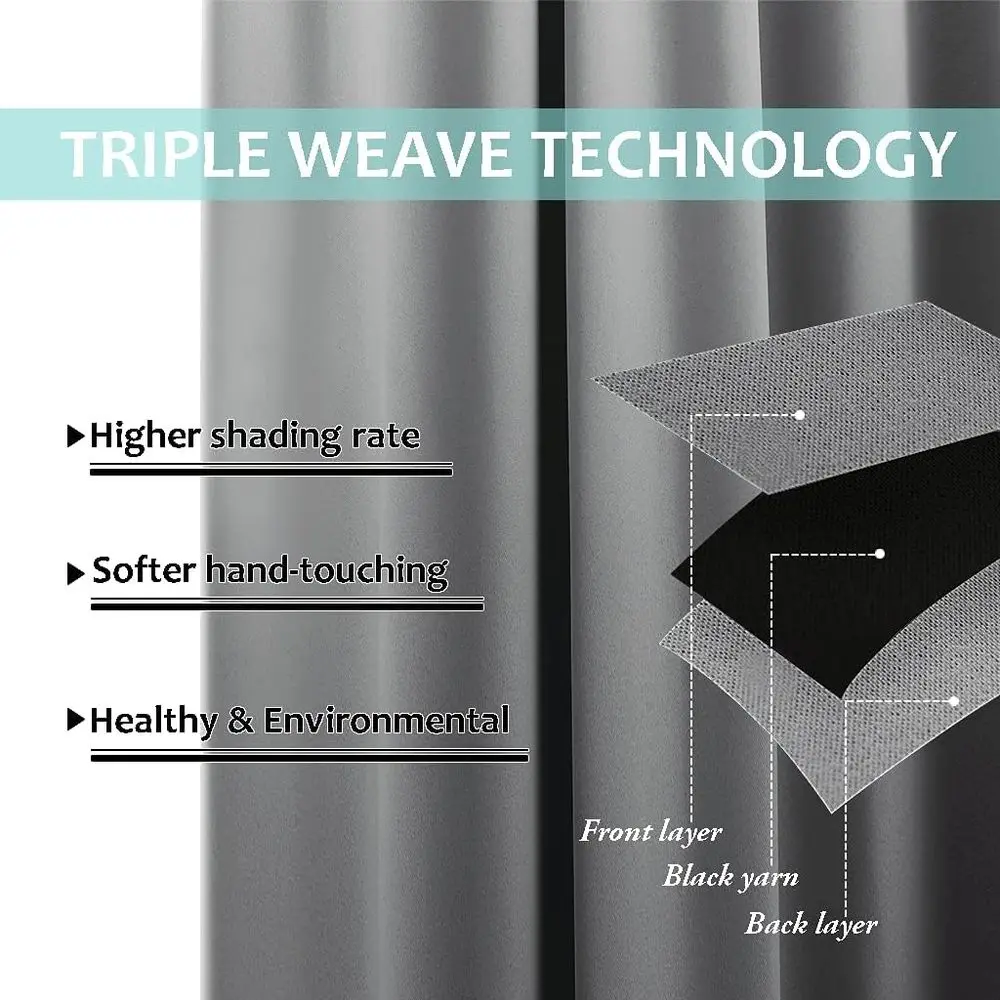 Heavy-Duty Shade Curtain for Sliding Doors, 100 Wide x 95 Long, Silver Gray