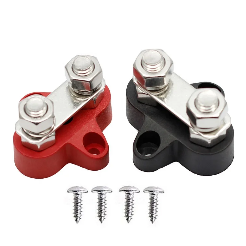 

DC 48V 150A BusBar M8 Terminal Block Power Stud Battery Bus Bar Connector for Truck RV Boat