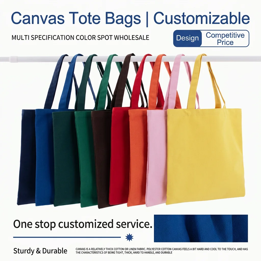 Customizable Tote Bag Customizable Eco-Friendly Shopping Bag Blank Canvas Bag Eco-Friendly For Business Events Commuting Grocery