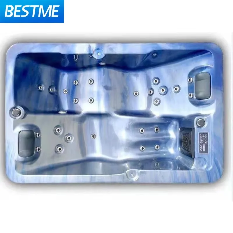 Swimming Spa Pool Freestanding Surfing Massage Bathtub 2 People Blue Outdoor Hot Tub Whirlpool Bathtub