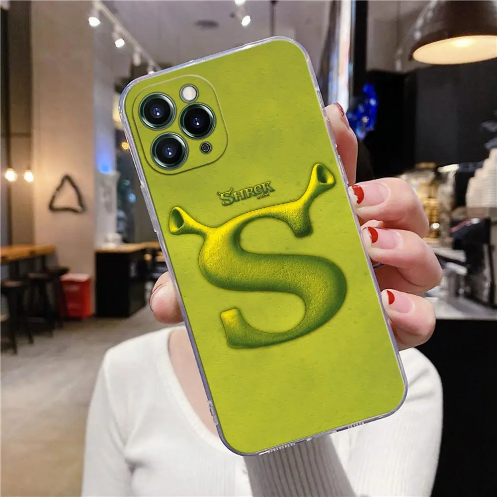 Funny Cartoon Shreks Art Clear Phone Case For iPhone 15 13 11 12 14 Pro Max XR XS 7 8 15Pro Plus Cases Silicone Coque Back Cover