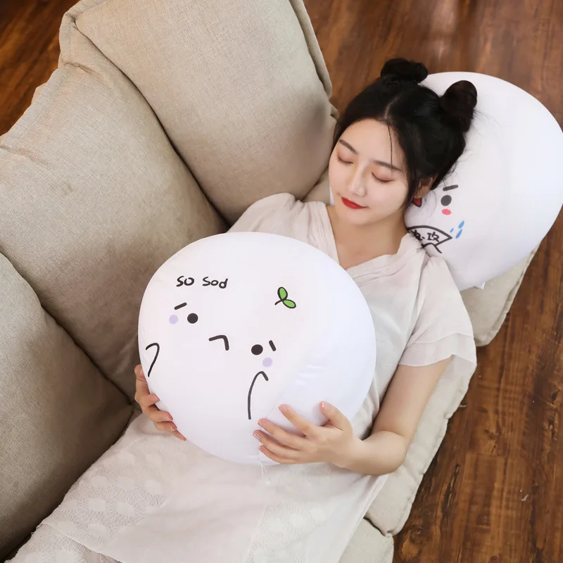 Stuffed Plush Pillows Cute Face Ball Pillow Text Pack Exquisite Soft Workmanship Great Birthday Present for Friends or Children