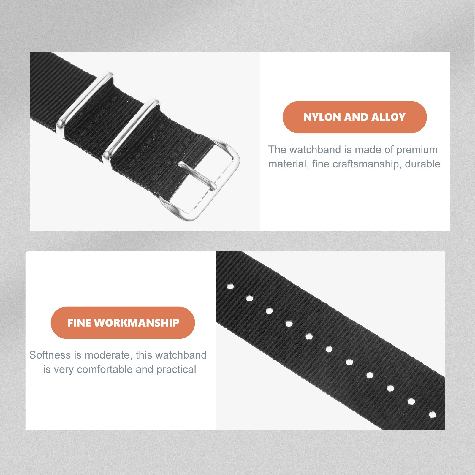 

Nylon Watchband Durable Comfortable Replaceable Adjustable Woven Watch Strap Practical Daily Wear Watchband Watch Band