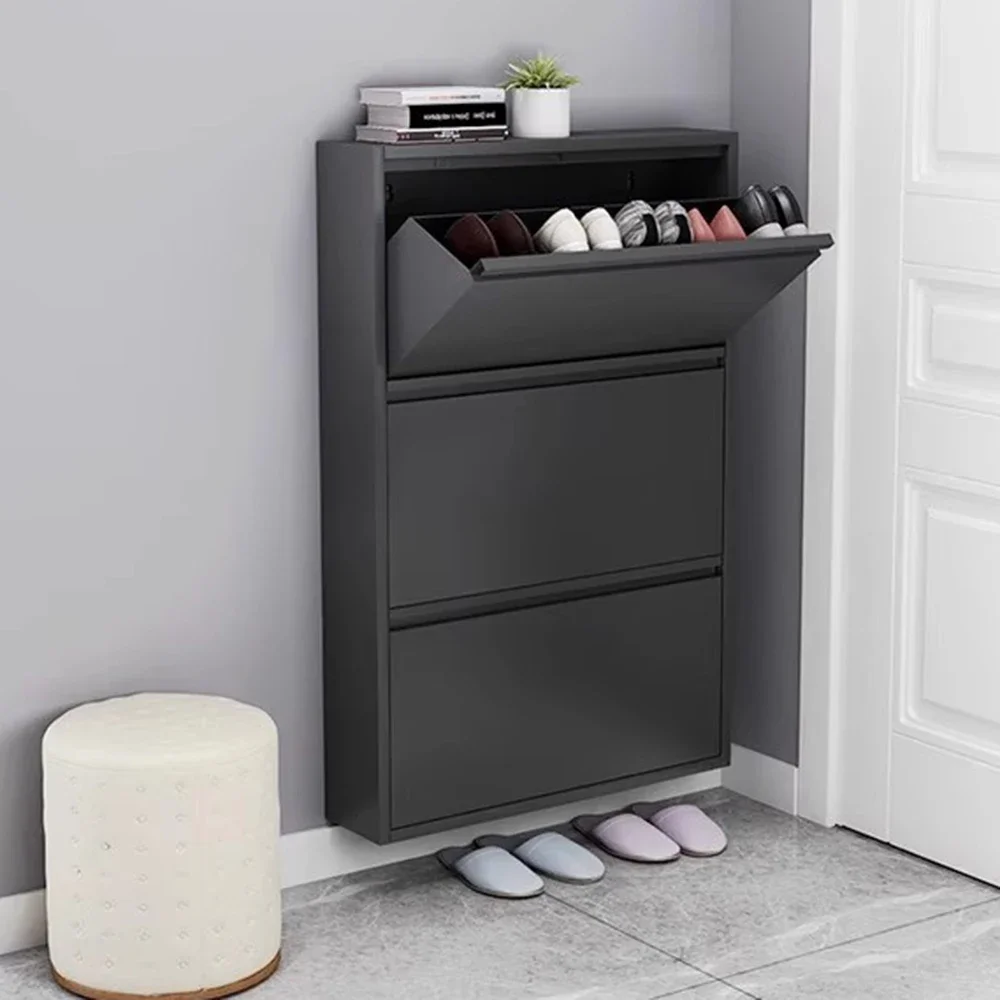 Customizable Drawers Shelf Black Shoe Rack Galery Dust Stylish Modern Corner Shoes Cabinet Vertical