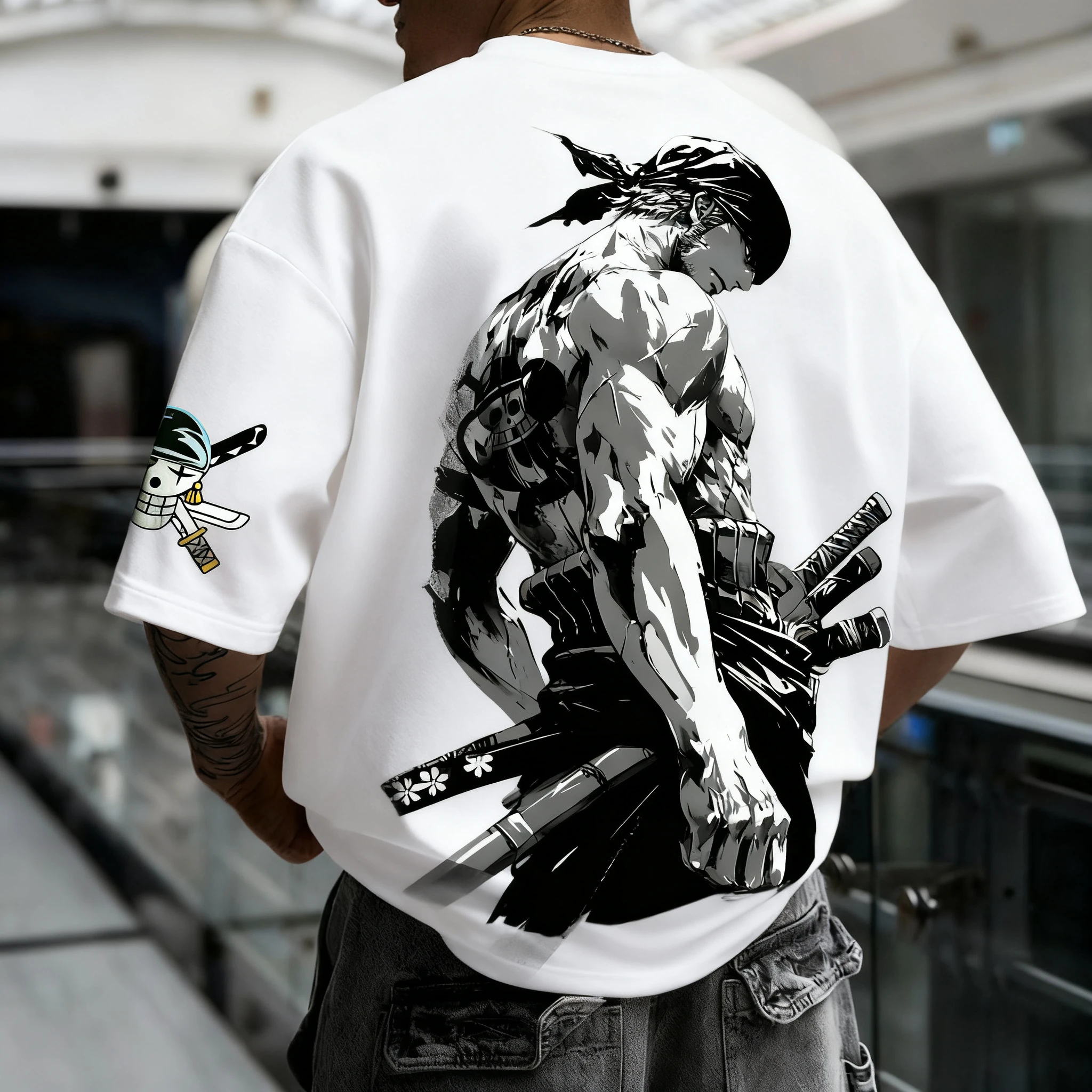 Bandai One Piece Luffy Zoro impreso de manga corta 2026 verano transpirable suelta deportiva moda camiseta para hombres y mujeres