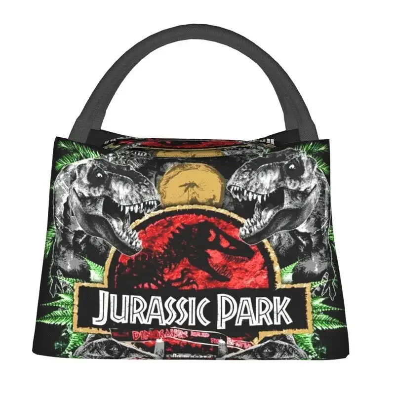 Jurassic Park Insulated Lunch Bags for Outdoor Picnic Dinosaur World Resuable Cooler Thermal Lunch Box Women