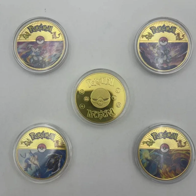 Moneda conmemorativa de Pokémon, Pikachu, moneda de oro, Charizard, Mewtwo, colección de Metal, moneda de oro, juguete para niños, regalo de cumpleaños y Navidad