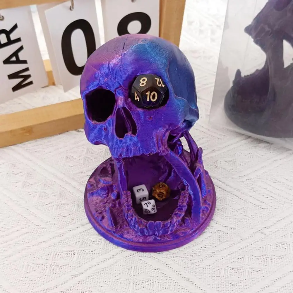 

9*12cm 1 Pc Skull Dice Rolling Tower With 7 Pcs Dice DND Tabletop RPG Game Dice Jail Accessories Role Playing For Home Decor