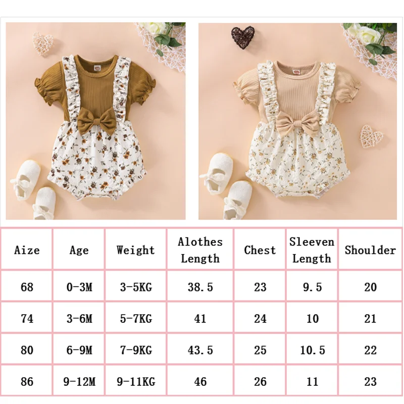 Baby Girl Clothes Floral dress One-pieces Newborn Bodysuit with Headband Summer Jumpsuit Fashion Toddler Outfit Suit