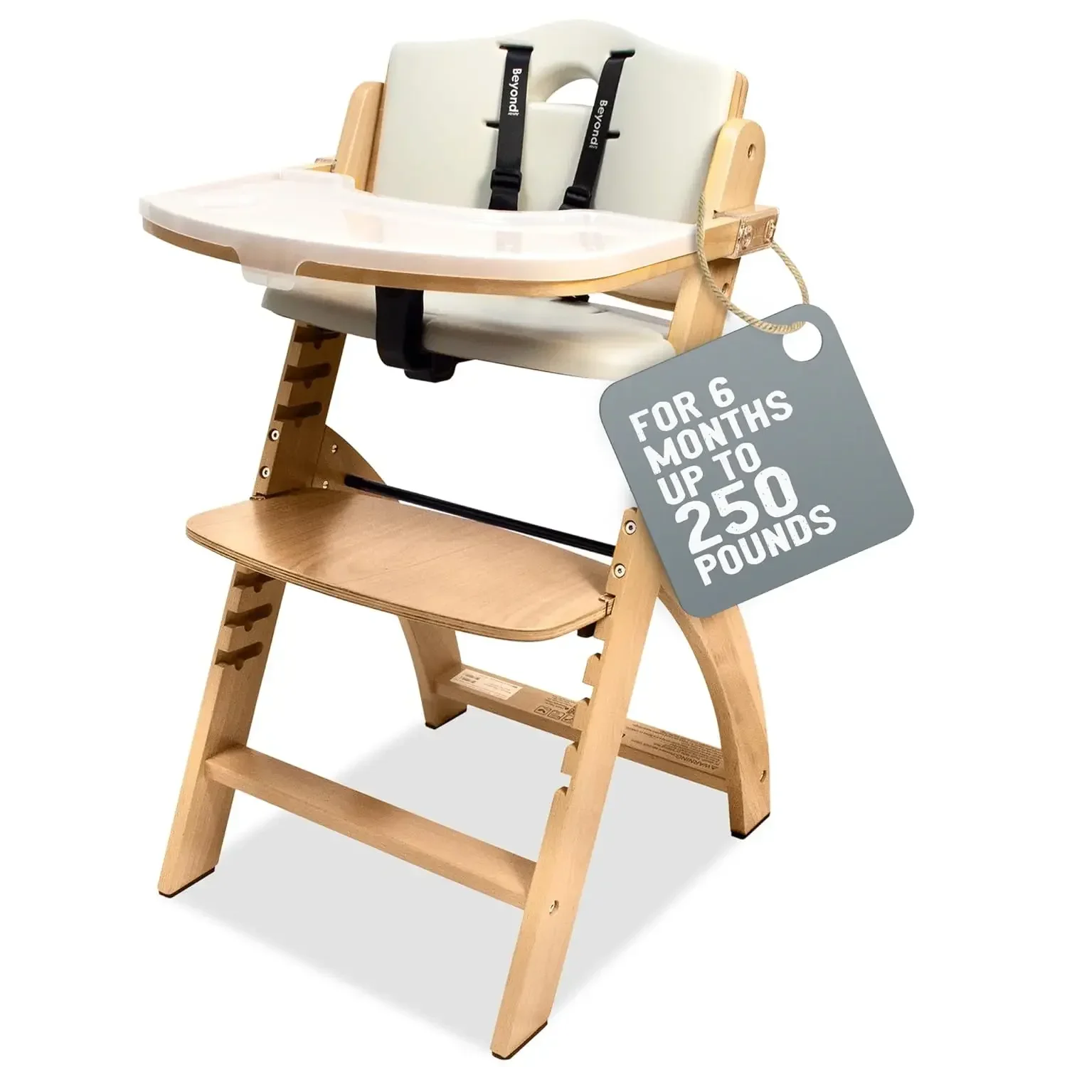 

FAST FREE.Abiie 3-in-1 Convertible Wooden High Chair for Babies & Toddlers, Portable, Natural Wood/Grey, 6 Mos to 250 Lb