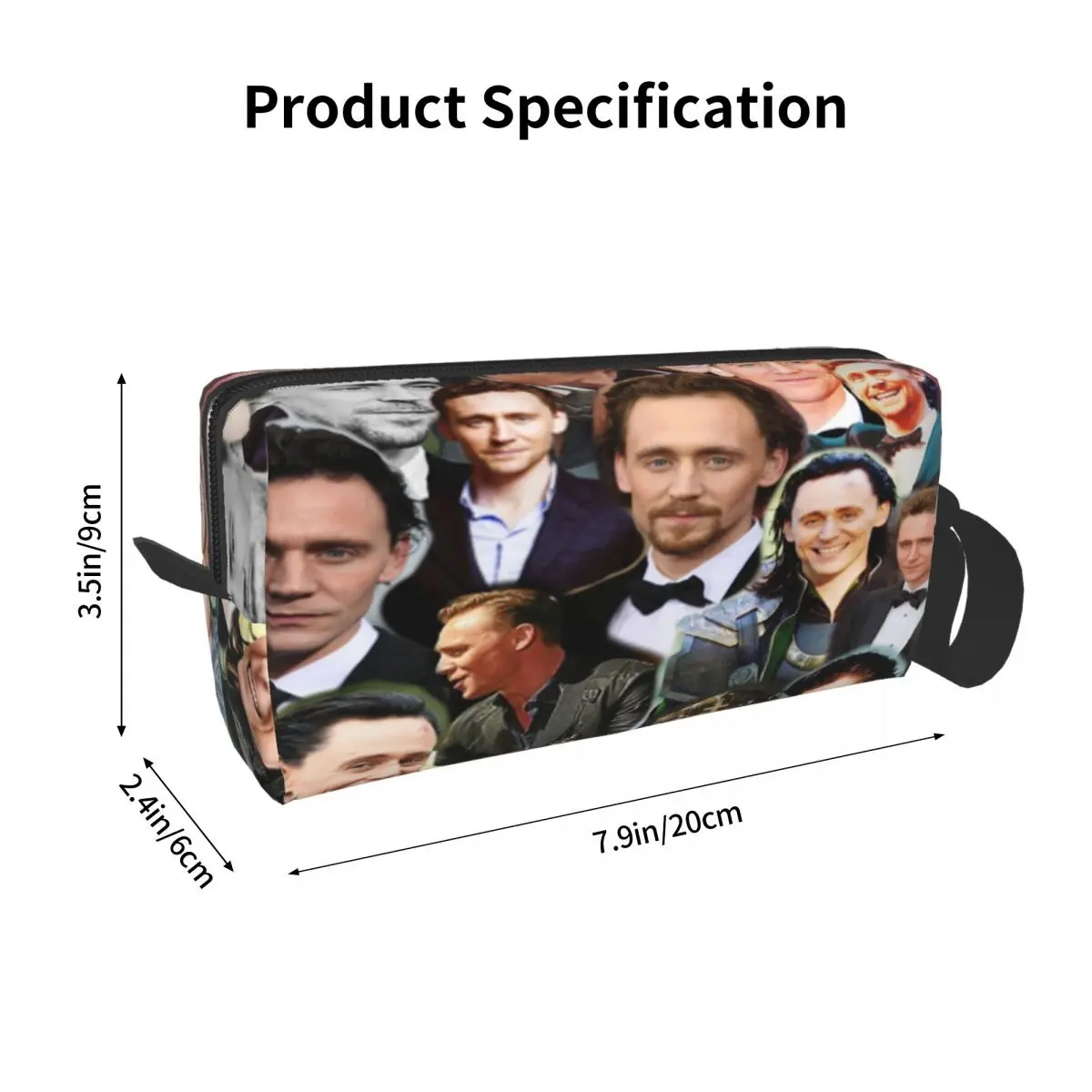 Tom Hiddleston Photo Collage Makeup Bag Cosmetic Organizer Storage Dopp Kit Toiletry Cosmetic Bag for Women Beauty Pencil Case