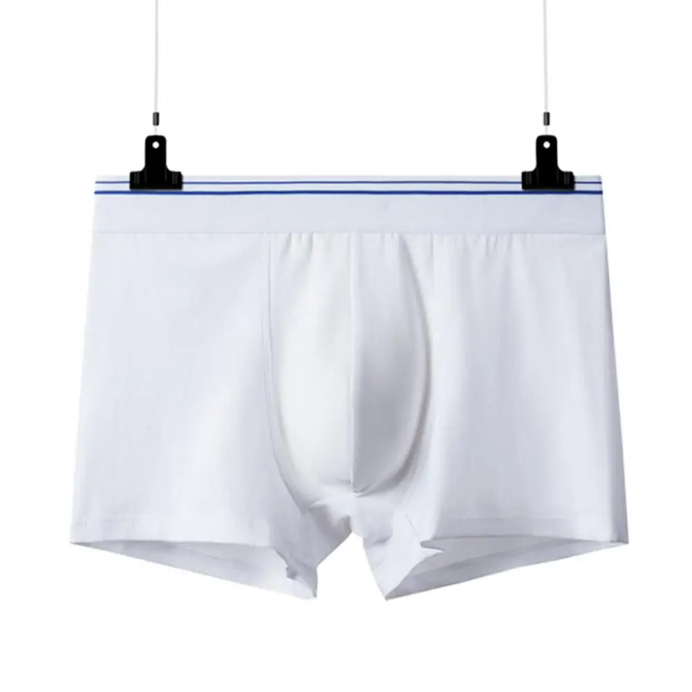 Soft Men Underwear Men's Elastic Mid-waist Boxer Underwear U-convex Design Smooth Texture Briefs Comfortable Daily Wear Shorts