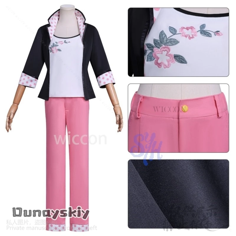 Nadybuu 6th تأثيري ريدي أنيمي زي معطف أسود النقاط الوردية بانت الوردي Kawaii موحدة Jirai Kei الفتيات هالوين حفلة تنكر