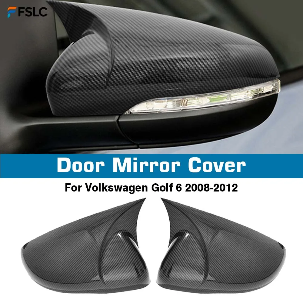 

⭐Genuine⭐ Car Decoration Ox Horn Door Mirror Cover For Volkswagen Golf 6 2008-2012 Carbon Fiber Car Rearview Accessories