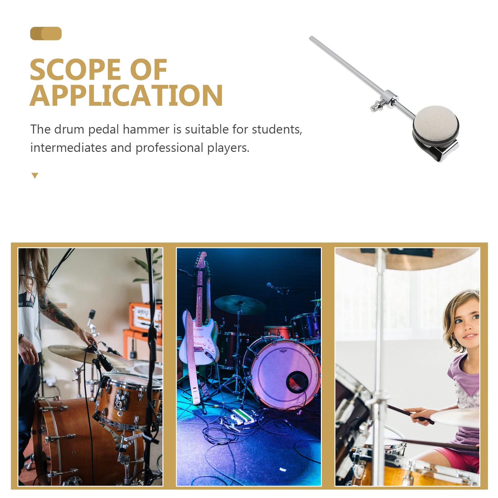 

Drum Hammer Head Kit Single Pedal Foot Percussion Instrument Part Parts Steel for