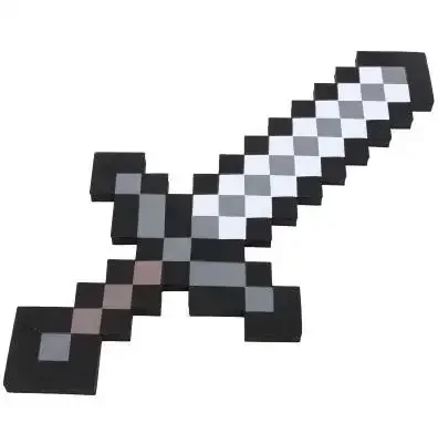 30~45cm Minecraft Schaumstoff-Schwert Blau Lila Grau Axt MC Schaufel Diamant-Hacke Gelbes Schwert Meine Welt EVA Spielzeug für Outdoor-Cosplay