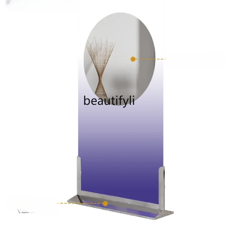 

Barber Shop Dressing Table Double-Sided Floor Hair Salon Mirror HD Light Luxury Salon Mirror