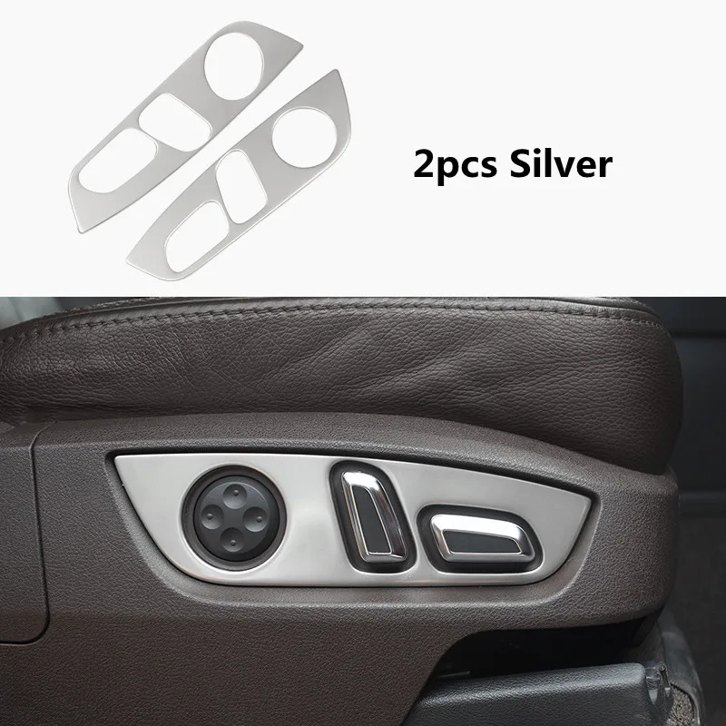 

2pcs Car Interior Styling Seat Adjust Control Switch Panel Sticker Cover for AUDI Q7 2008 2009 2010 2011 2012 2013 2014 2015