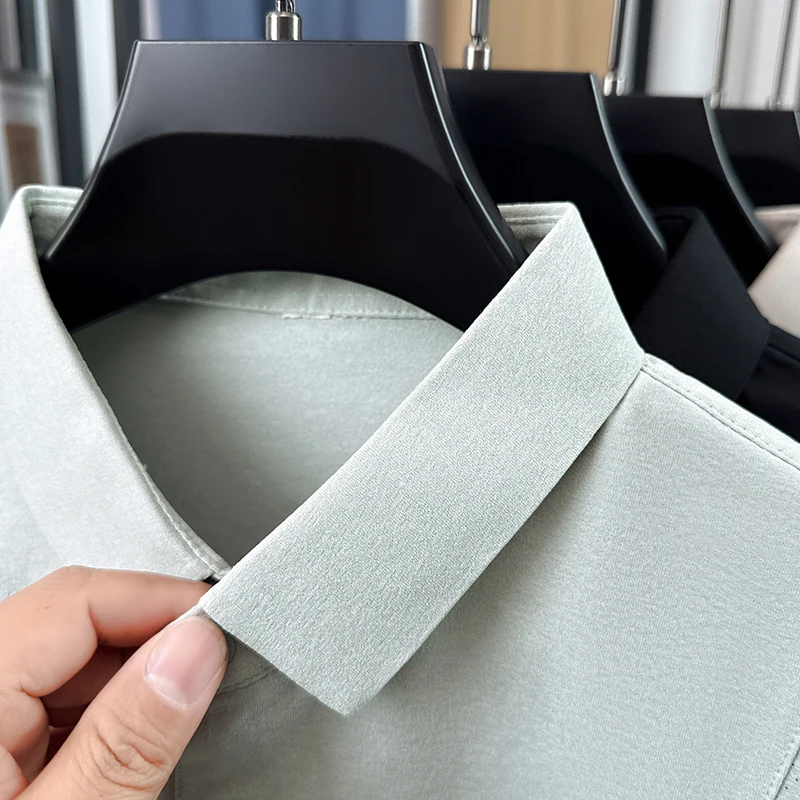 Luxuriöses Herren-Kurzarm-Poloshirt mit Revers-Knopfleiste, Musterdruck, Atmungsaktiv, Sportlich, Sommer-Neuheit, Vielseitiges Freizeit-T-Shirt für Männer – Detail 14