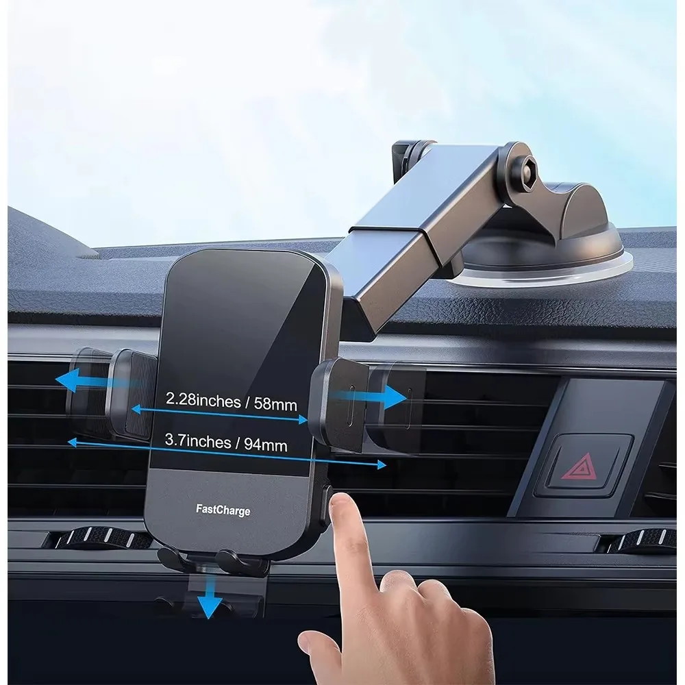 15W Fast Charging Air Outlet Car Wireless Charging Stand, Intelligent Sensing Car Phone Holder Charger