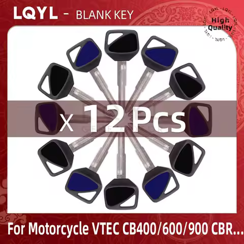 12Pcs New Blank Key Motorcycle Replace Uncut Keys For Honda CBR600RR F5 CB400 VTEC 1 2 3 4 Th CB1300 Hornet 600 CBR 929 954 1000
