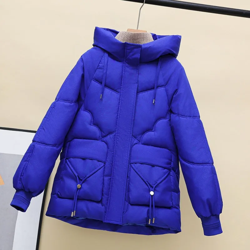 Imagem -04 - Parkas Grandes e Grossas para Mulheres com Bolsos Cabolsas Femininos Estilo Coreano Roupas Casuais Senhora do Escritório Outono Inverno Novo