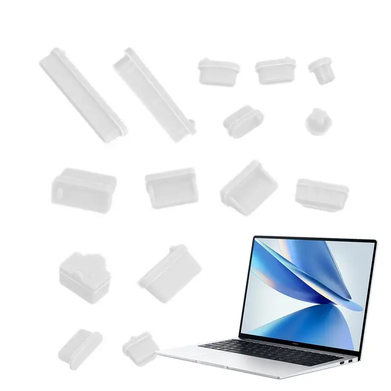 16PCS Type C Silicone Dust Plugs USB Charging Port Protector Cover Type C Anti-dust Caps For Laptops