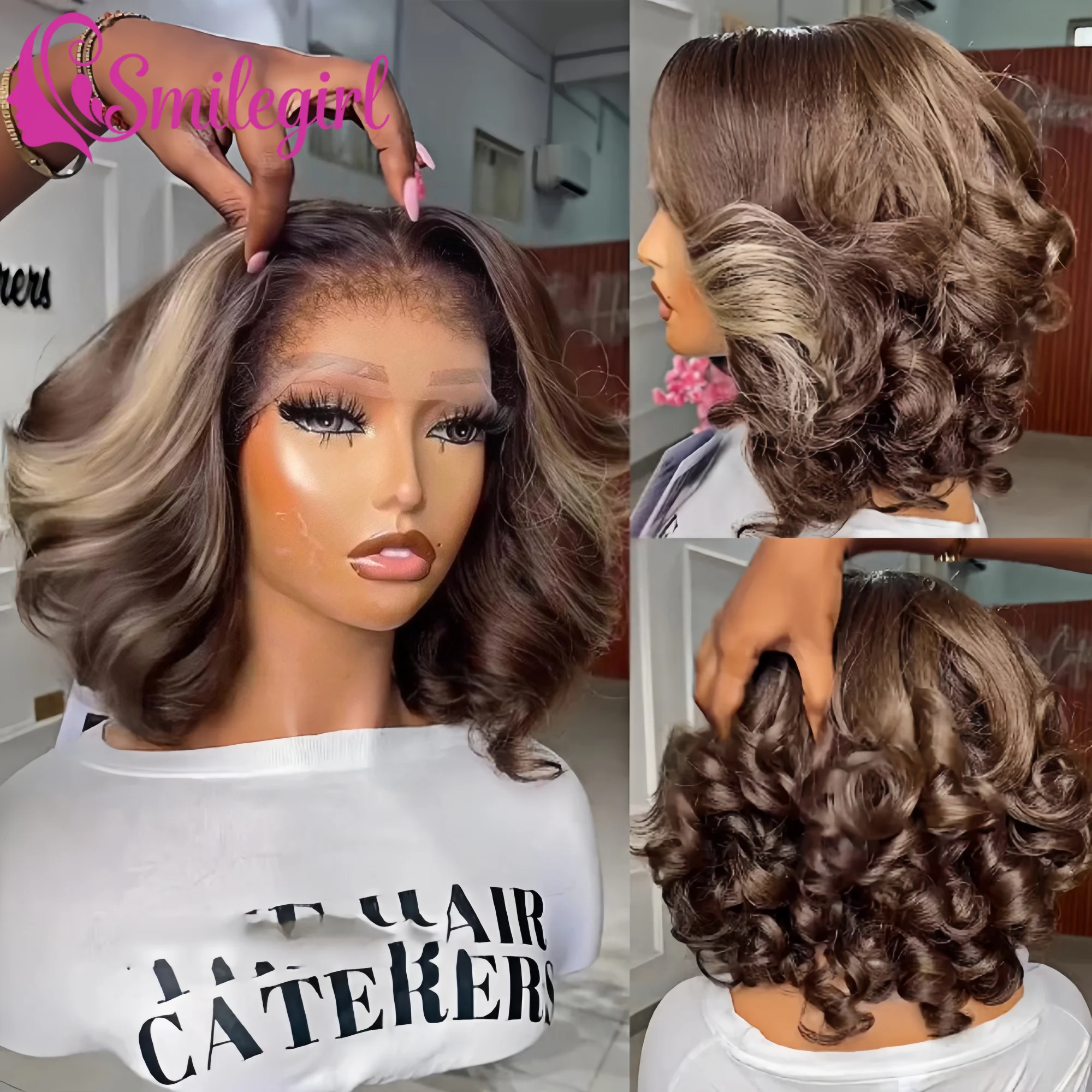 

Парик Balayage Mocha Blowout Body Wave с кудрявыми концами, распродажа, натуральный цвет, бразильские волосы, предварительно прорезанные, качественные человеческие волосы для женщин
