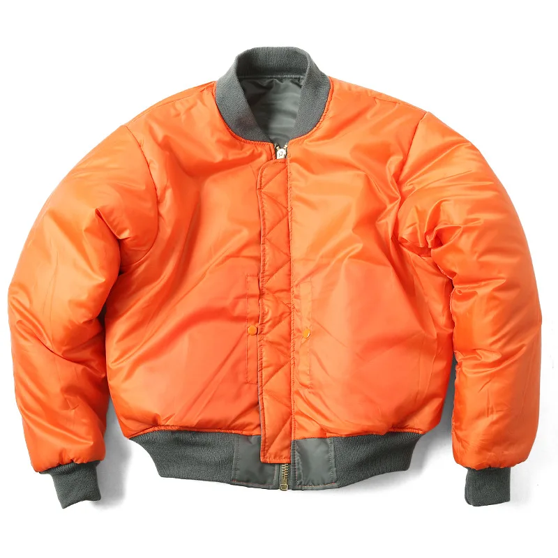 Men's MA1 Bomber Jacket Vintage Pilot Flight Jacket Winter Thickened Cotton Military Style Unisex Loose Fit Short Baseball Retro