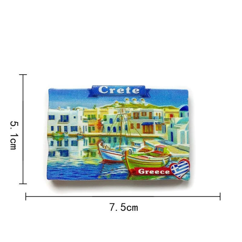 

Crete, Greece, Three-Dimensional Refrigerator Magnet, High-End Collection, Souvenir, Travel Commemorative Gift