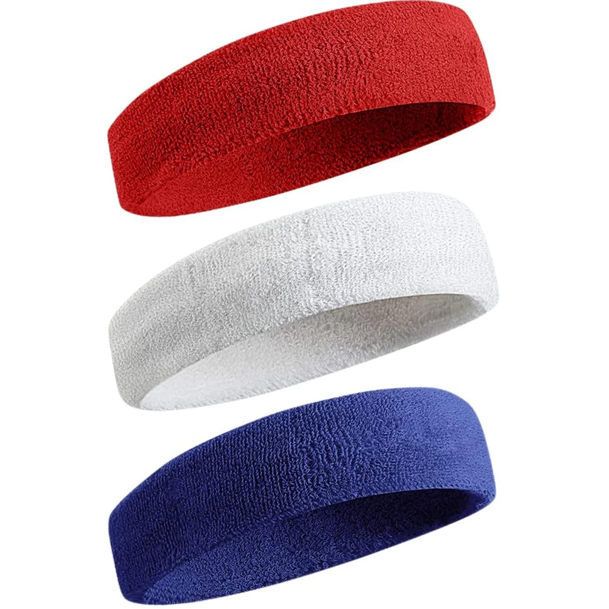 3pcs Sweatproof Sports Headbands for Men and Women - Moisture-wicking Sweatband for Tennis, Basketball, Running, Gym, Workout